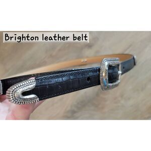 Brighton leather belt brown and black 34" large women's